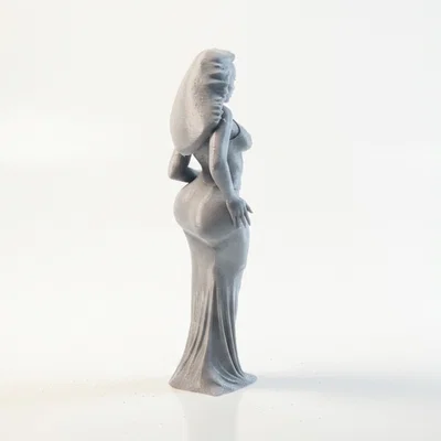Mô hình tượng người phụ nữ mặc đầm dạ hội tinh tế - File in 3D