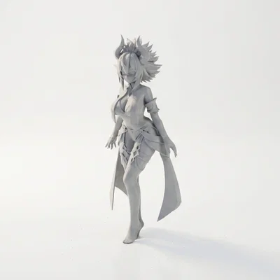 Mô hình nhân vật nữ Anime 3D - Phiên bản chiến binh cực chất