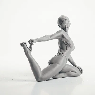 Mô hình tượng nữ tư thế Yoga in 3D nghệ thuật