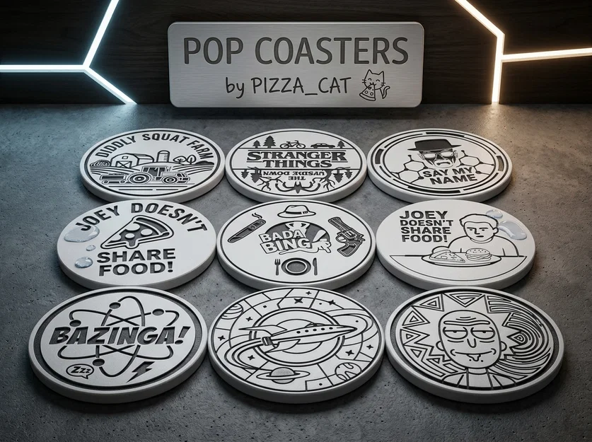 POP COASTERS - Đế lót ly in 3D theo phong cách Pop Culture - Image 1