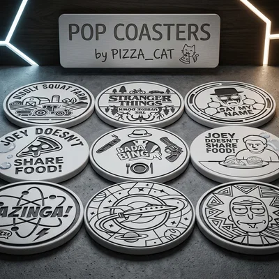 POP COASTERS - Đế lót ly in 3D theo phong cách Pop Culture