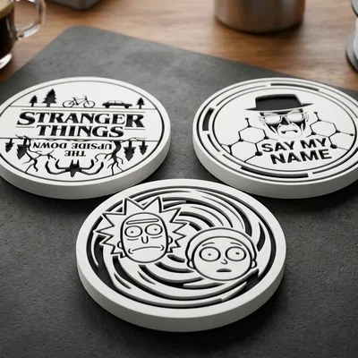 POP COASTERS - Đế lót ly in 3D theo phong cách Pop Culture