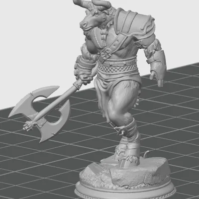 Mô hình Chiến binh Nhân ngưu (Minotaur Warrior) 3D in chi tiết cho D&D