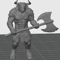 Mô hình Minotaur Warrior cầm rìu 2 lưỡi - Nhân vật RPG in 3D - Thumbnail 1