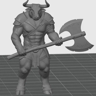 Mô hình Minotaur Warrior cầm rìu 2 lưỡi - Nhân vật RPG in 3D