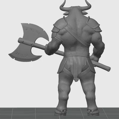 Mô hình Minotaur Warrior cầm rìu 2 lưỡi - Nhân vật RPG in 3D