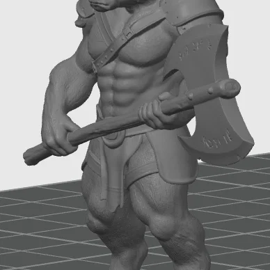 Mô hình Minotaur Warrior cầm rìu 2 lưỡi - Nhân vật RPG in 3D