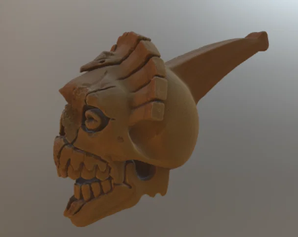 Còi tử thần hình đầu lâu Aztec - Image 1