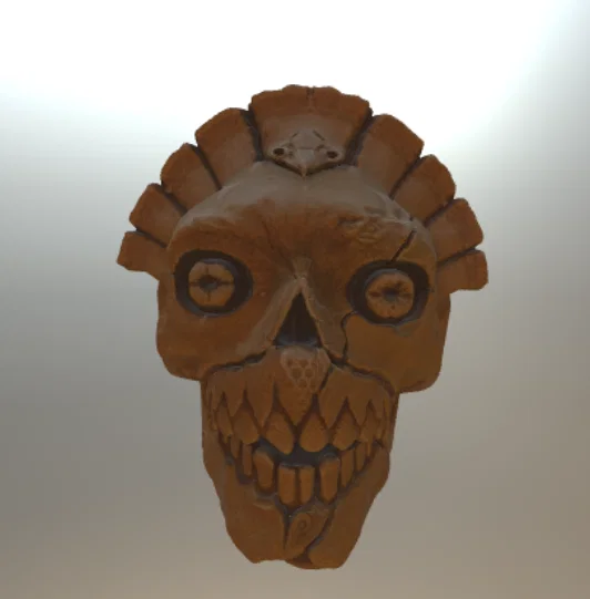 Còi tử thần hình đầu lâu Aztec - Image 2