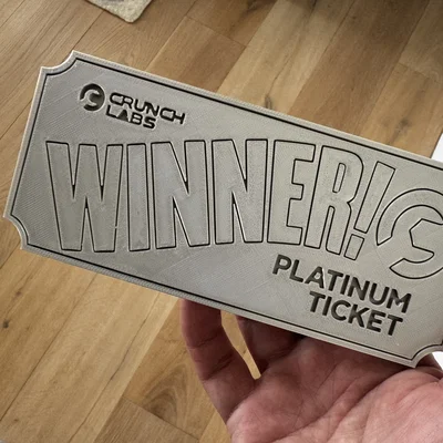 Mô hình 3D Platinum Ticket CrunchLabs (Bản sao thẻ thắng cuộc)