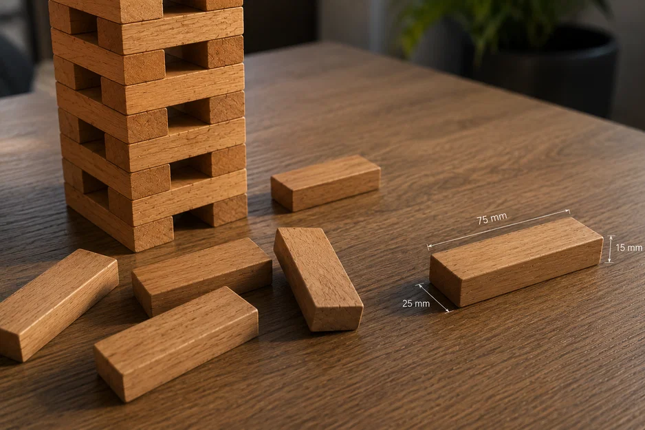 Bộ khối xếp hình rút gỗ Jenga 54 viên in 3D giải trí cực vui - Image 2