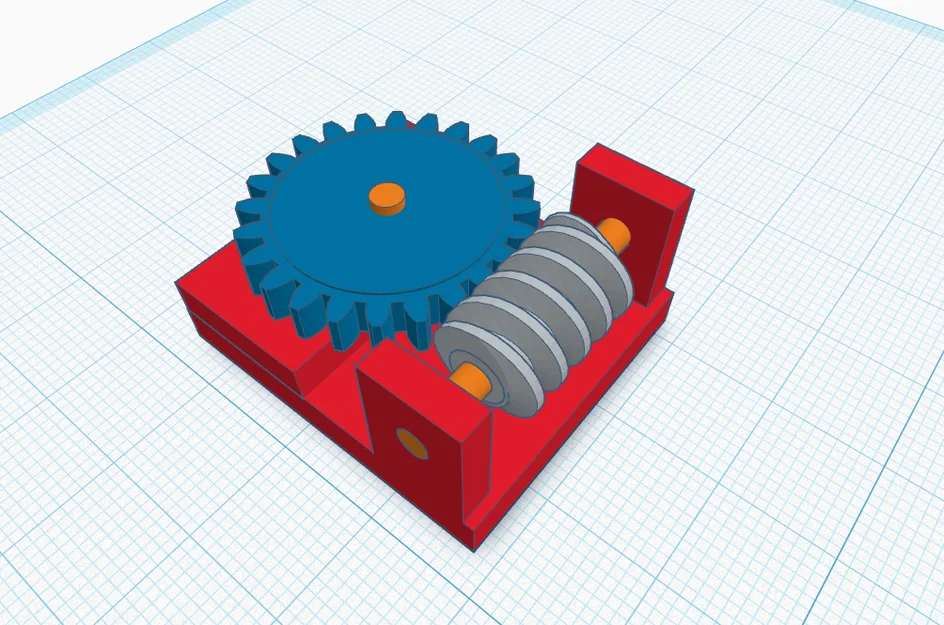 Mô hình cơ cấu bánh vít trục vít (Worm Gear) dùng trong in 3D - Image 1