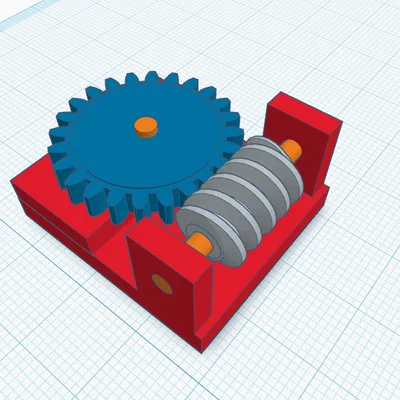 Mô hình cơ cấu bánh vít trục vít (Worm Gear) dùng trong in 3D