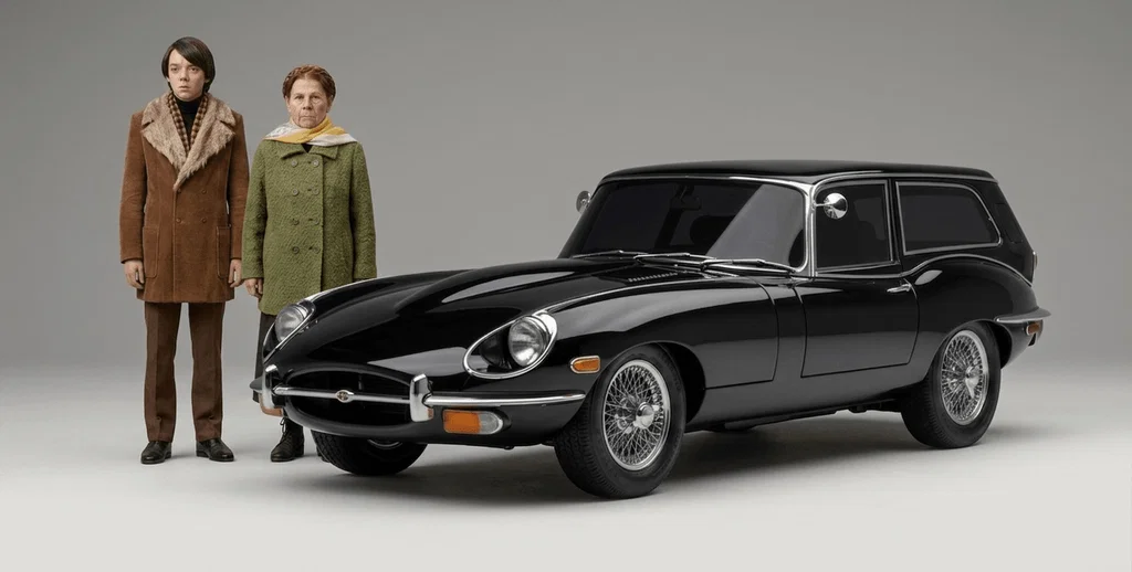 Mô hình 3D bộ đôi Harold & Maude cùng xe Jaguar E-Type Hearse (1971) - Image 1