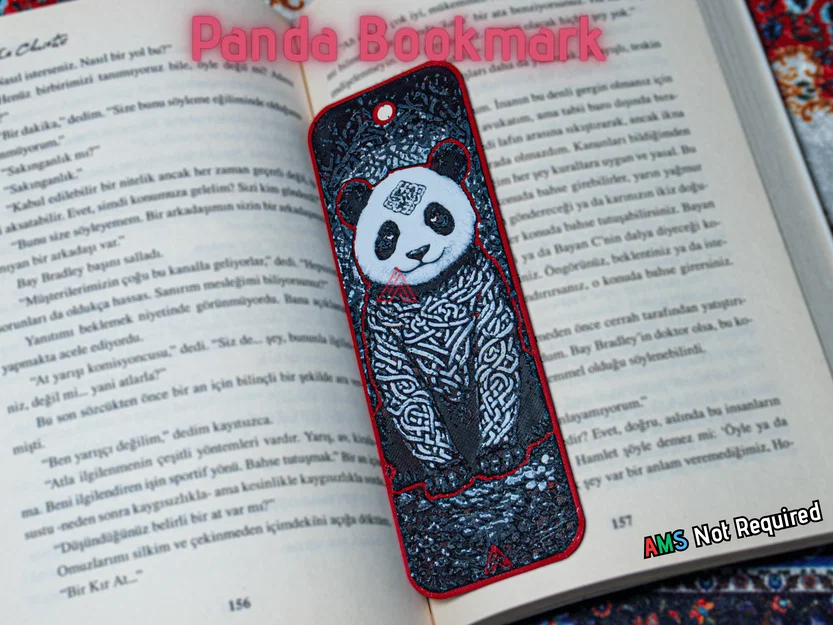 Gấu trúc họa tiết nút thắt Celtic - Bookmark HueForge - Image 1