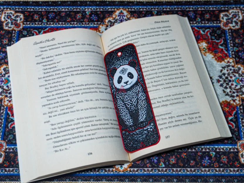 Gấu trúc họa tiết nút thắt Celtic - Bookmark HueForge - Image 2