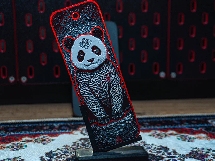 Gấu trúc họa tiết nút thắt Celtic - Bookmark HueForge - Image 3