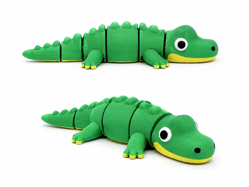 Cá sấu nhỏ đáng yêu – Đồ chơi khớp nối in 3D linh hoạt - Image 3