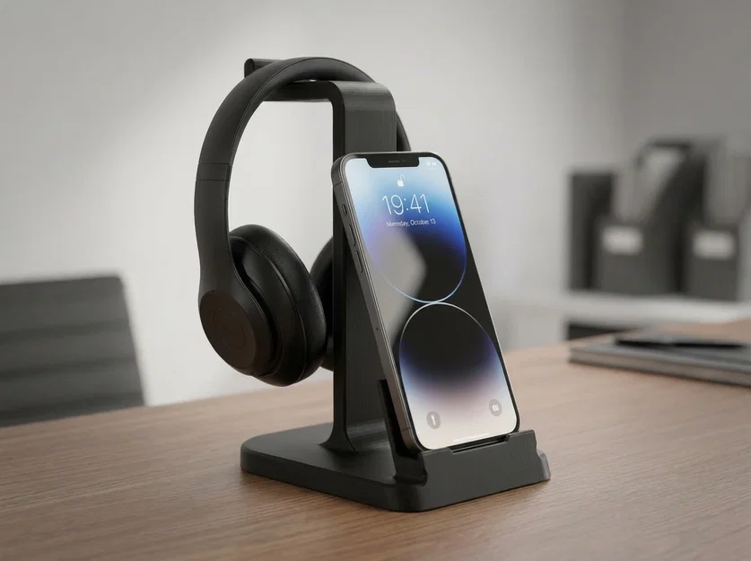 Giá đỡ tai nghe và điện thoại hiện đại in 3D - Image 1