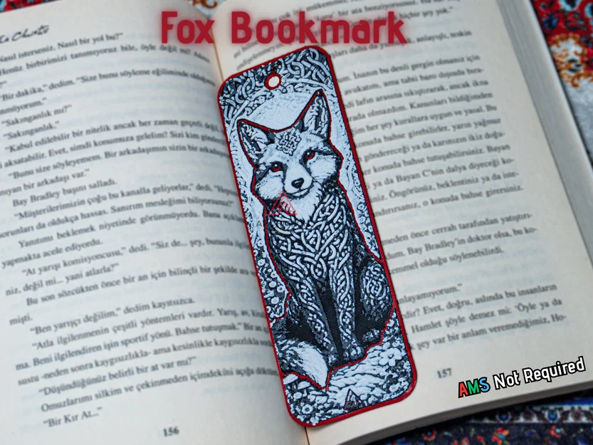 Cáo Celtic Knot - Bookmark HueForge - Image 1