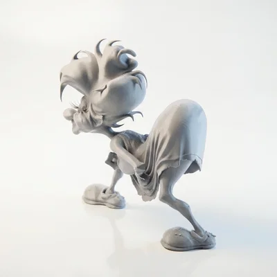 Mô hình 3D cụ bà sang trọng in ấn 3D