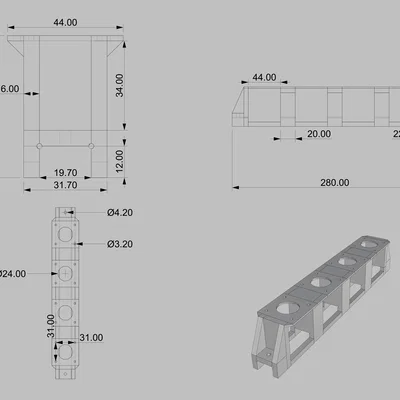 Giá đỡ Extruder cho Neptune 4 Max mod CoPrint và TBSTRON3D