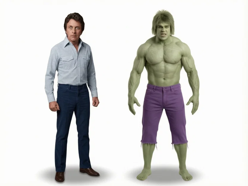 Mô hình 3D Bruce Banner và The Hulk (1978-1982) đầy hoài cổ - Image 1