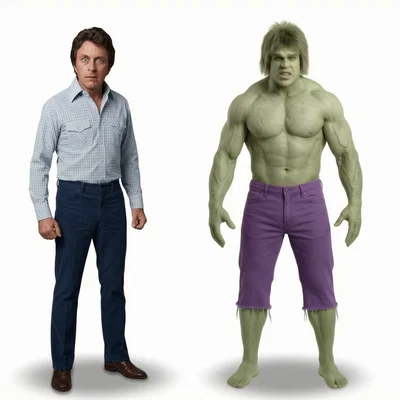 Mô hình 3D Bruce Banner và The Hulk (1978-1982) đầy hoài cổ