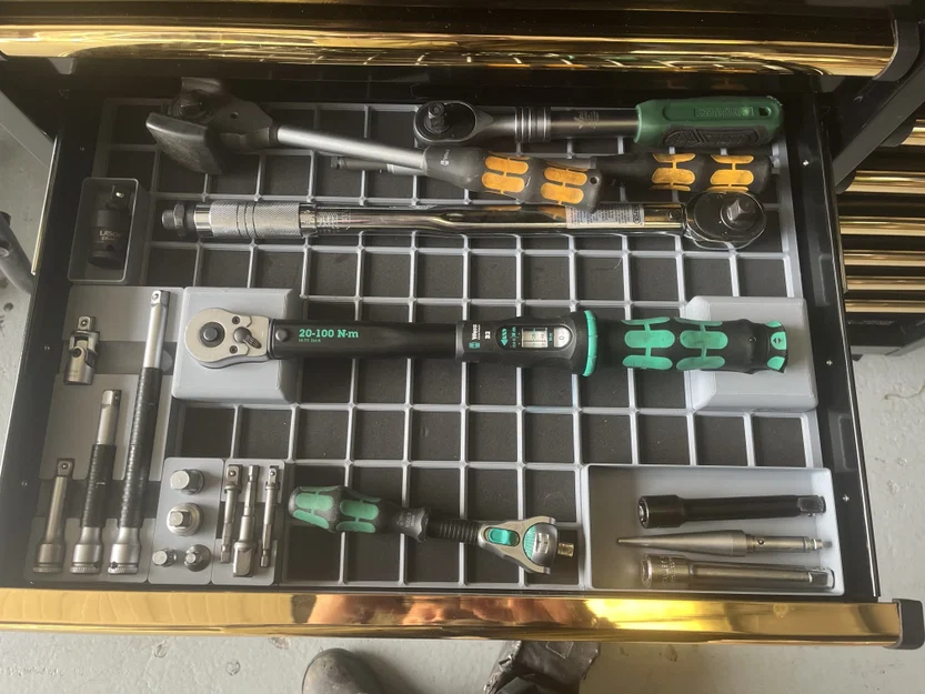 Khay đỡ cờ lê lực Wera B2 chuẩn Gridfinity chuyên nghiệp - Image 2