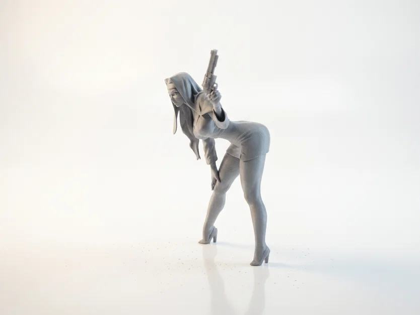 Mô hình 3D Nữ Tu Cầm Súng - Nhân vật nữ cá tính - Image 1