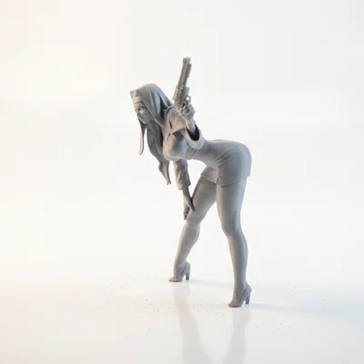 Mô hình 3D Nữ Tu Cầm Súng - Nhân vật nữ cá tính
