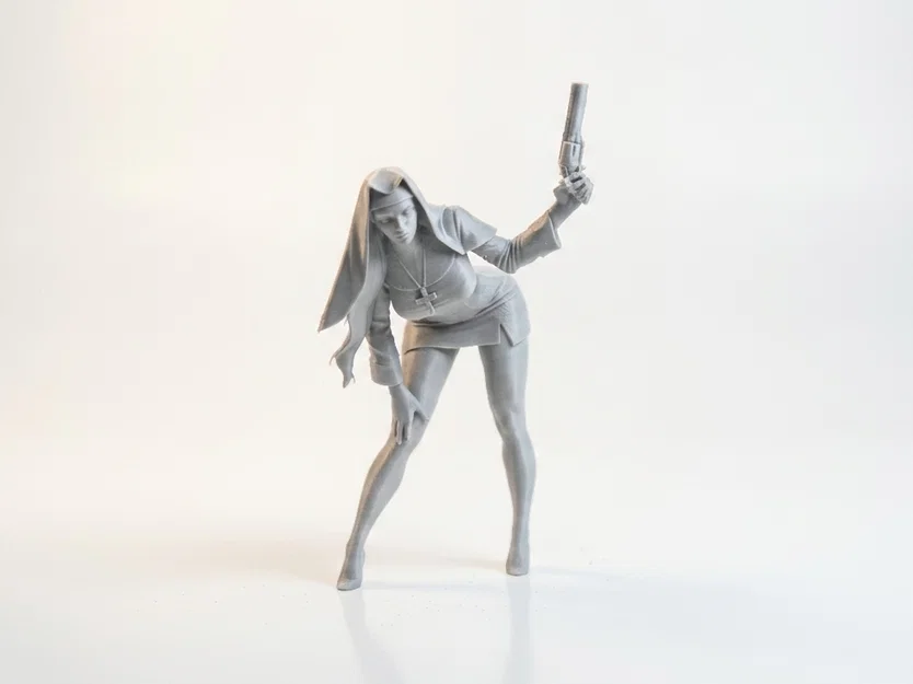 Mô hình 3D Nữ Tu Cầm Súng - Nhân vật nữ cá tính - Image 2
