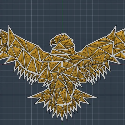 Tranh treo tường Đại bàng hình học 3D - File in 3D nghệ thuật
