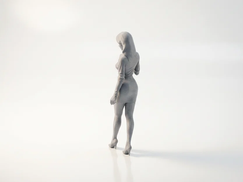 Mô Hình Nhân Vật Nữ Công Sở - Tệp 3D In Được - Image 4
