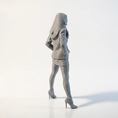 Mô hình tượng 3D cô nàng công sở tư thế anh hùng