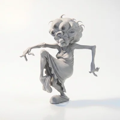Mô hình 3D STL Cụ Bà Đang Khiêu Vũ - Tượng Nhân Vật Nữ Duyên Dáng