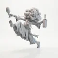 Mô hình 3D bà lão nâng ly rượu - Tượng trang trí nghệ thuật - Thumbnail 2