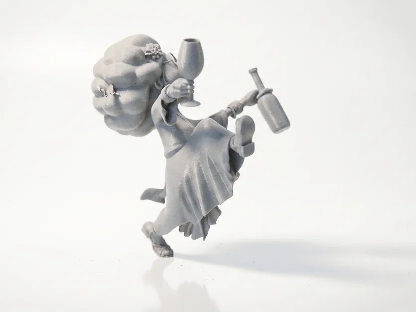 Mô hình 3D bà lão nâng ly rượu - Tượng trang trí nghệ thuật - Image 3