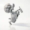 Mô hình 3D bà lão nâng ly rượu - Tượng trang trí nghệ thuật - Thumbnail 3