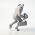 Mô hình tượng 3D cô nàng đười ươi tinh xảo (Orangutan Lady Figurine) - Thumbnail 3