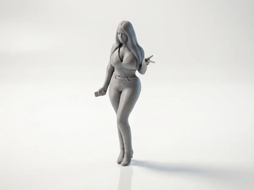 Mô hình tượng nữ nhân Peace Sign Girl - File in 3D - Image 1
