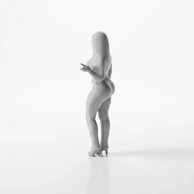 Mô hình tượng nữ nhân Peace Sign Girl - File in 3D