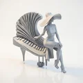 Mô hình 3D người phụ nữ chơi đàn Piano (Piano Lady) - Thumbnail 1