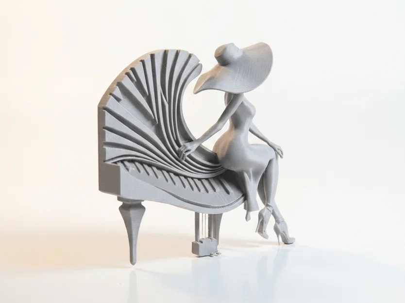 Mô hình 3D người phụ nữ chơi đàn Piano (Piano Lady) - Image 2