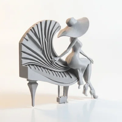Mô hình 3D người phụ nữ chơi đàn Piano (Piano Lady)