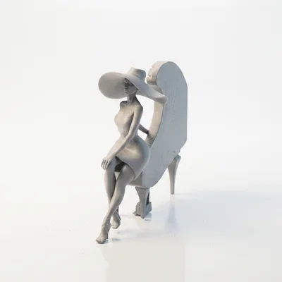 Mô hình 3D người phụ nữ chơi đàn Piano (Piano Lady)