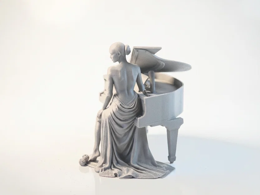 Mô hình 3D Tượng Nữ Nghệ Sĩ Piano Thanh Lịch - Image 1