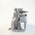 Mô hình 3D Tượng Nữ Nghệ Sĩ Piano Thanh Lịch - Thumbnail 1