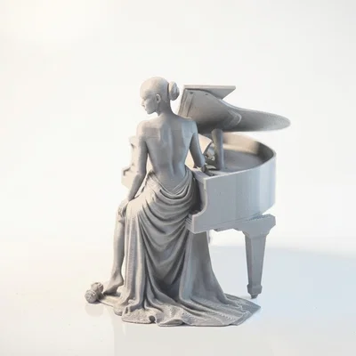 Mô hình 3D Tượng Nữ Nghệ Sĩ Piano Thanh Lịch