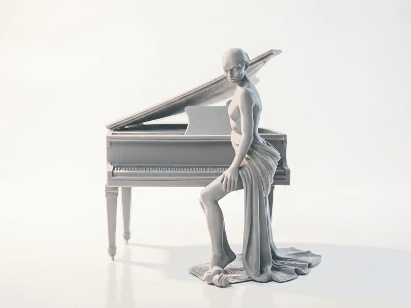 Mô hình 3D Tượng Nữ Nghệ Sĩ Piano Thanh Lịch - Image 2